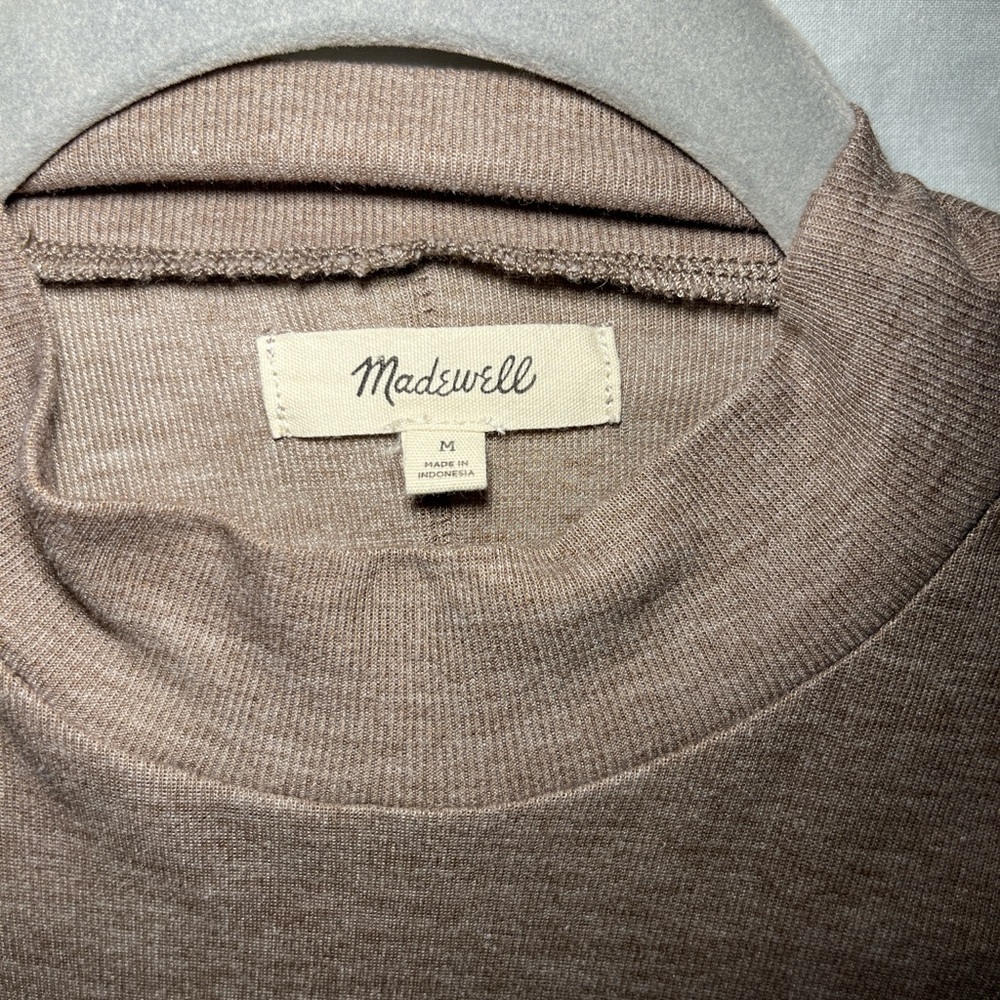 Madewell Taupe Ribbed Knit Top
